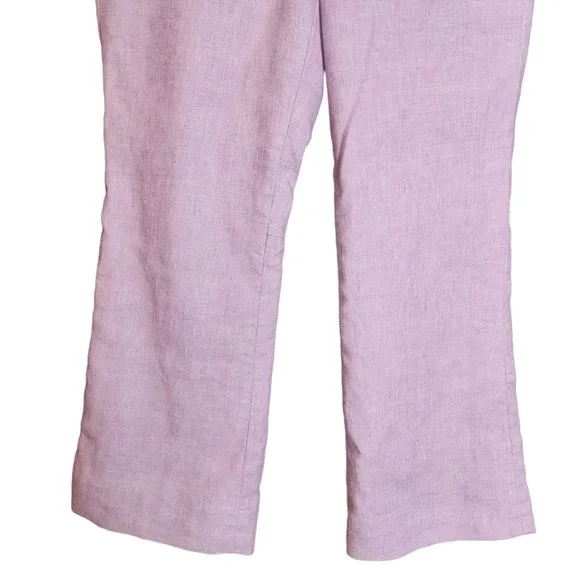 J. Crew Hayden Kickout Crop Pant Stretch Linen Lilac Size 6 - Picture 5 of 12